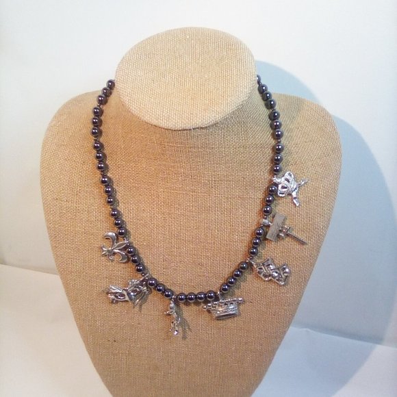 Mardi Gras Necklace Designed and handcrafted by Maurice Milleur - Picture 1 of 6